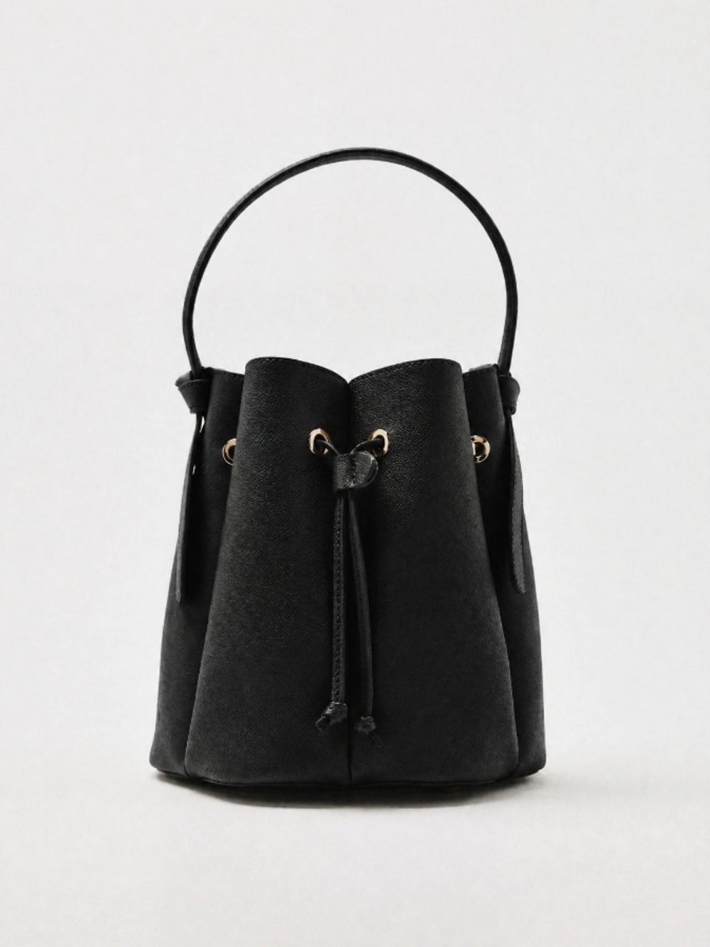 Anthropologie x Melie Bianco Faux Suede Bucket Bag- Black- NWT